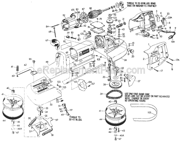 Page A Diagram and Parts List for 3122 Type 3 Black and Decker Band Saw